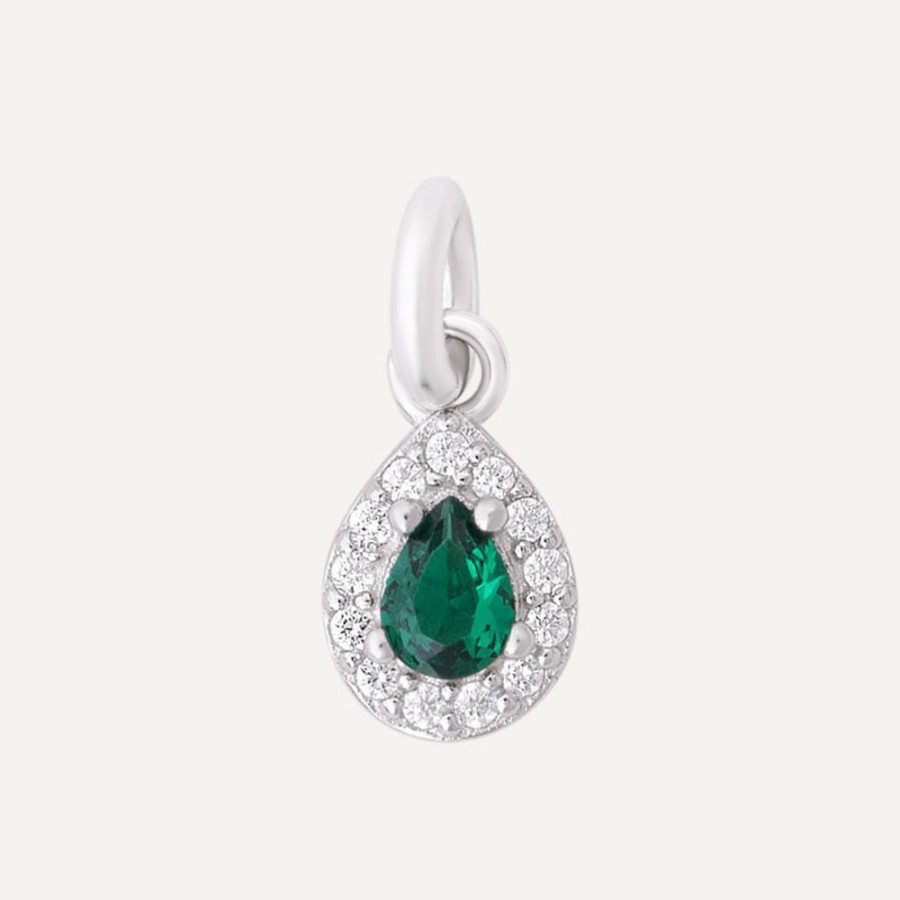 Collares noa joyas | Charm Green Stone Plata