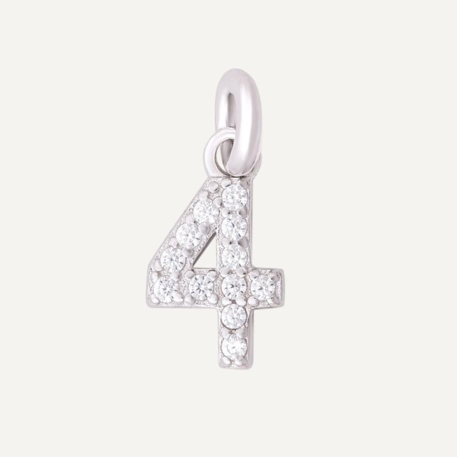 Collares noa joyas | Charm Numero 4 Plata