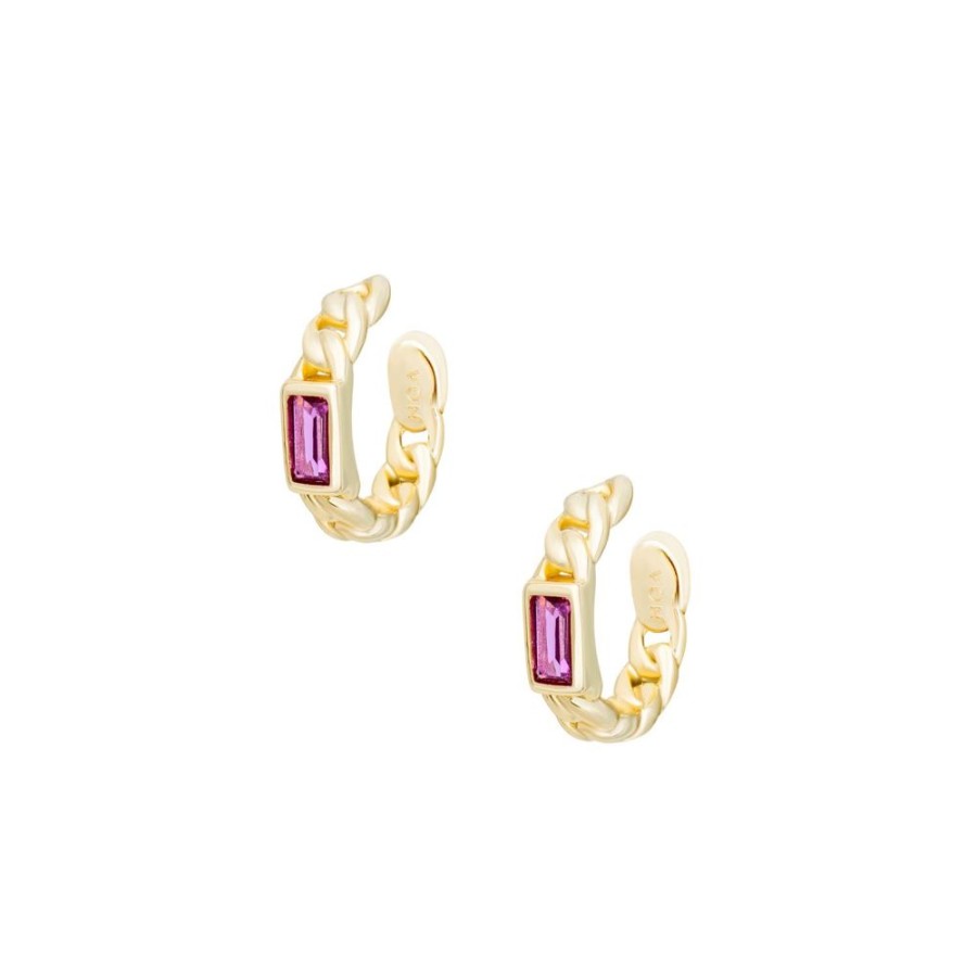 Aros noa joyas | Ear Cuffs Maxi Edy Pink Bano De Oro