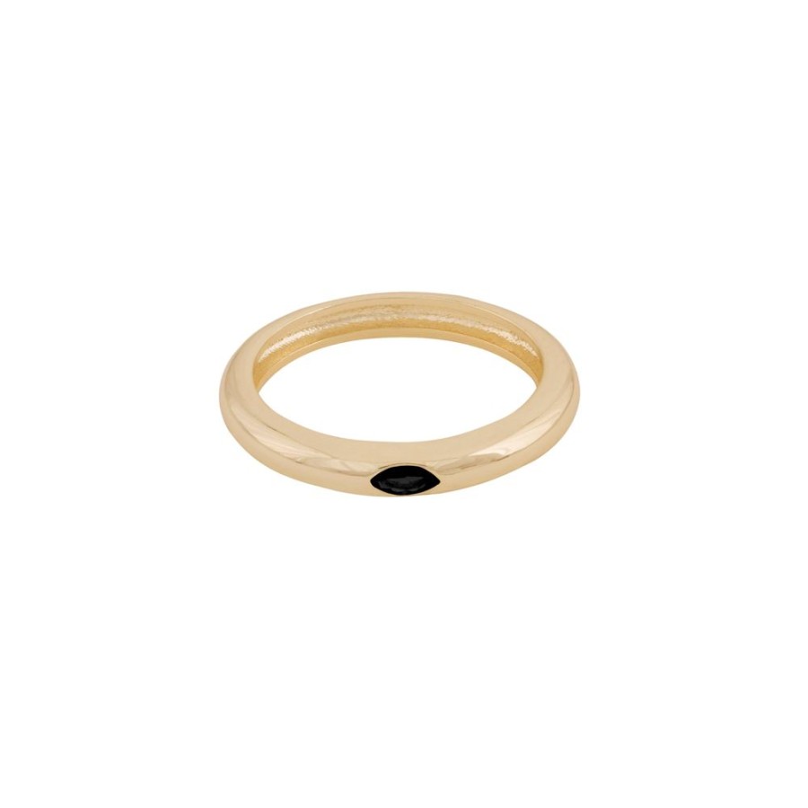 Anillos noa joyas | Anillo Louis Black Bano De Oro