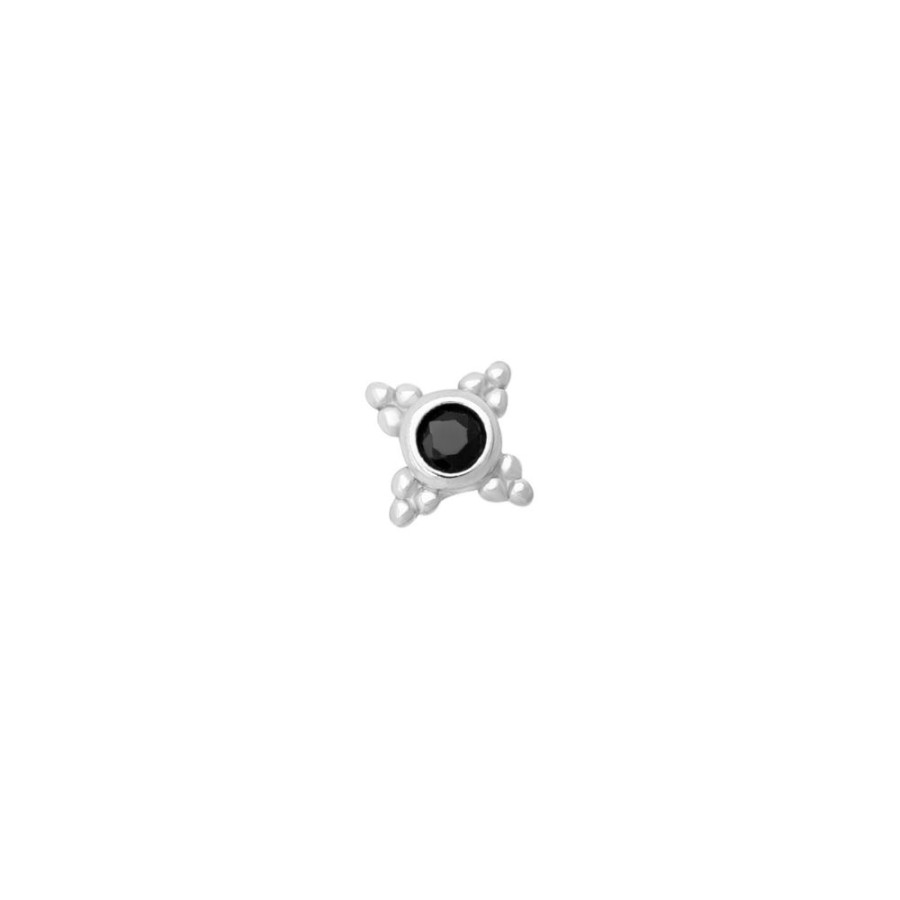 Aros noa joyas | Piercing Black May Plata