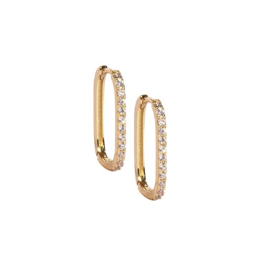 Aros noa joyas | Argollas Clips Shine Bano De Oro