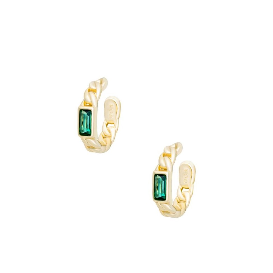 Aros noa joyas | Ear Cuffs Maxi Edy Green Bano De Oro