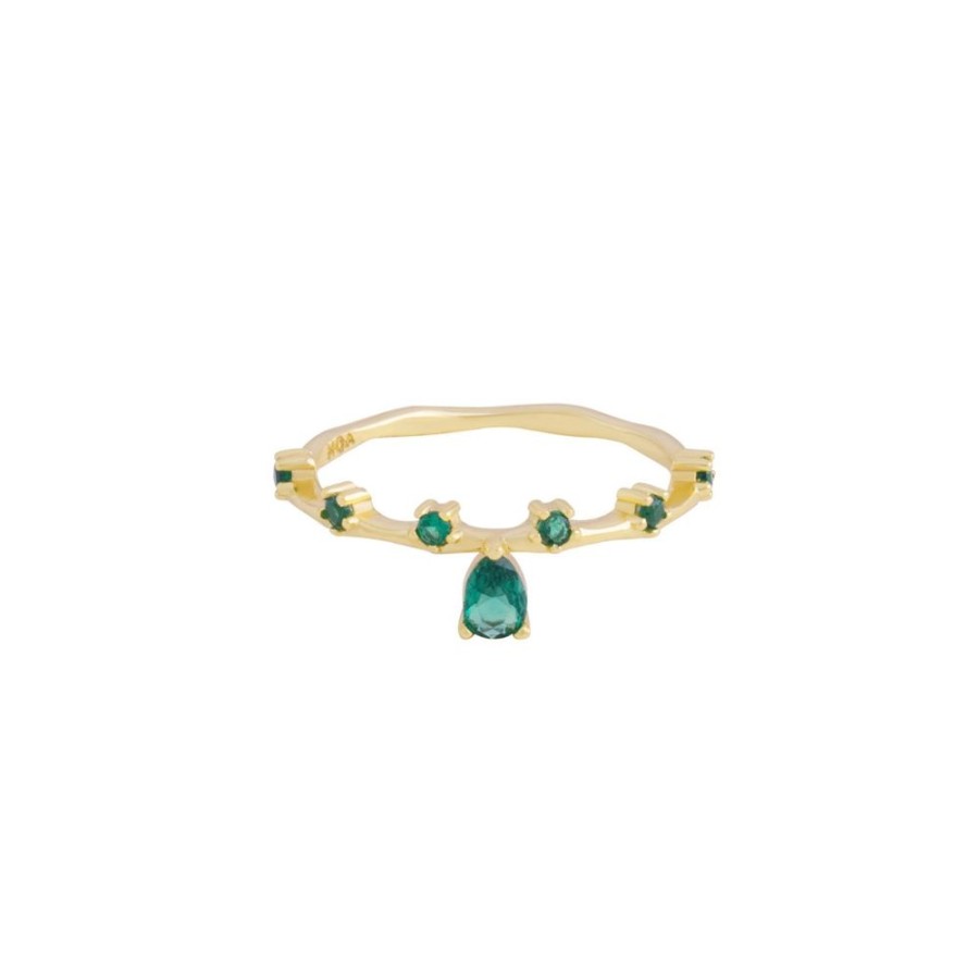 Anillos noa joyas | Anillo Dryna Green Bano De Oro