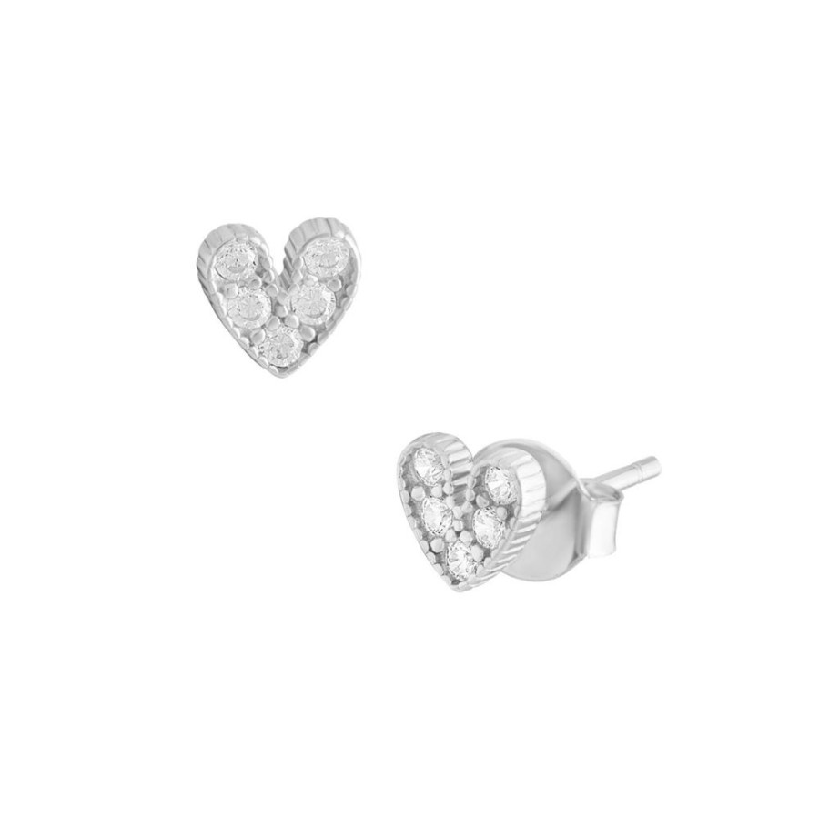 Aros noa joyas | Aros Heart Shiny Plata