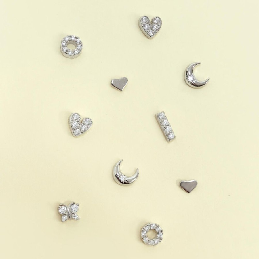 Aros noa joyas | Aros Heart Shiny Plata