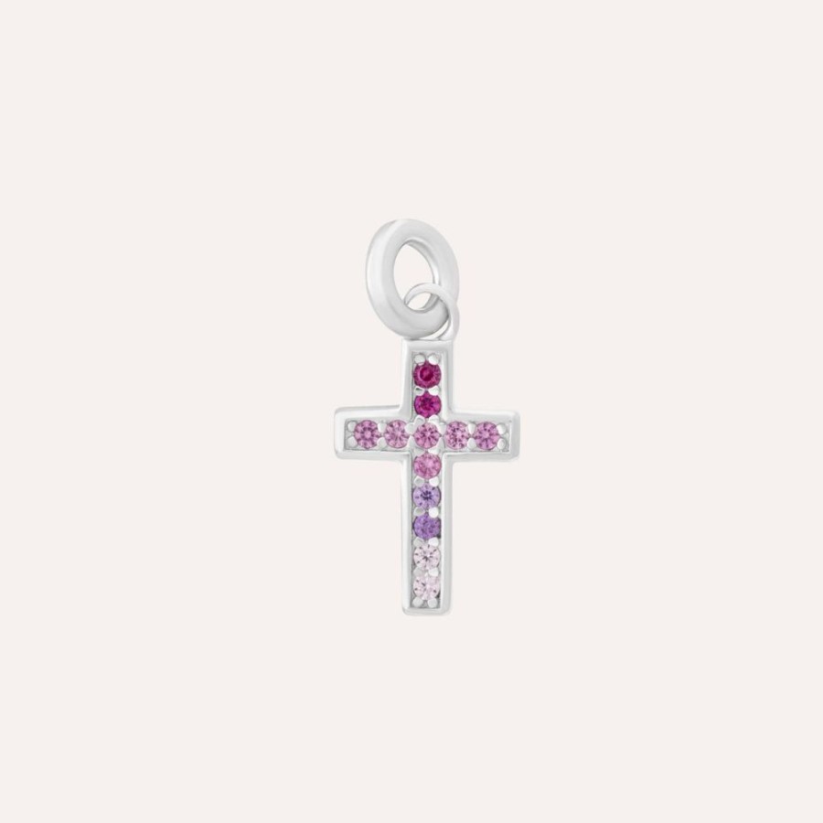 Collares noa joyas | Charm Cross Violet Plata