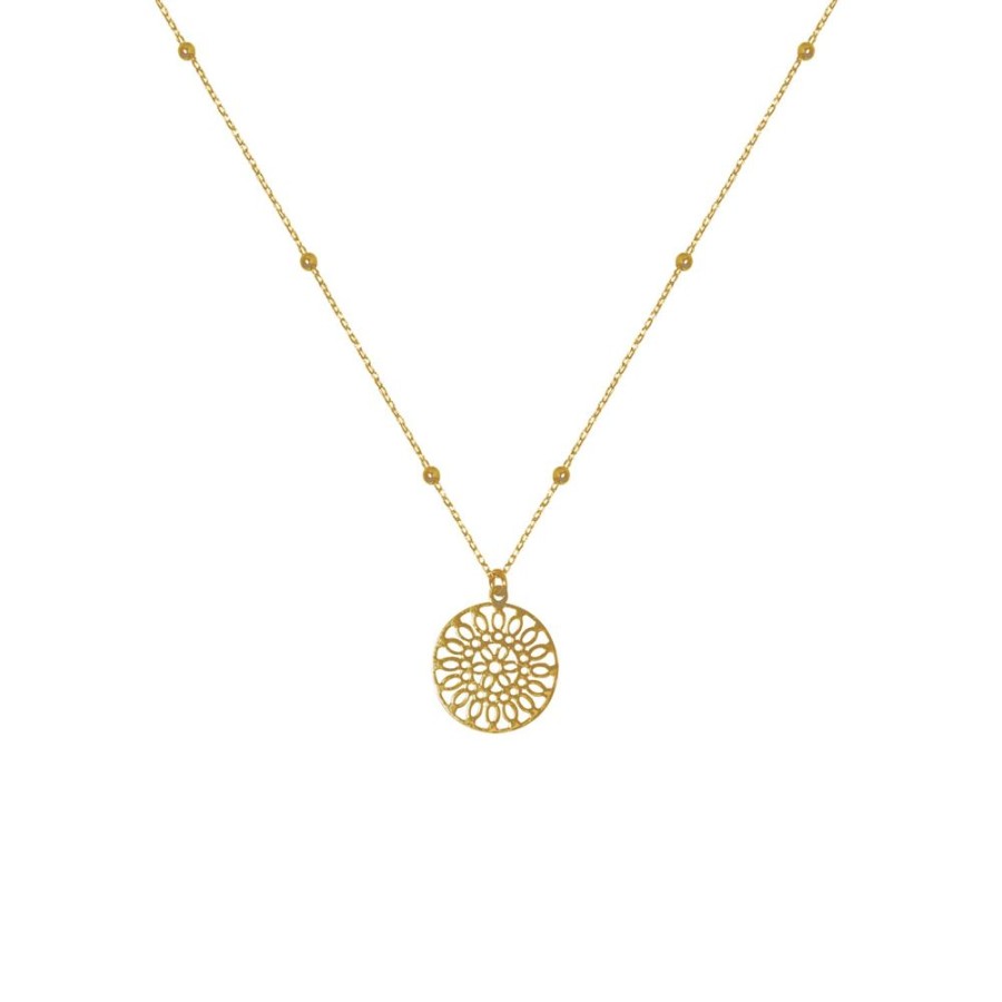 Collares noa joyas | Collar Mandala Susy Bano De Oro