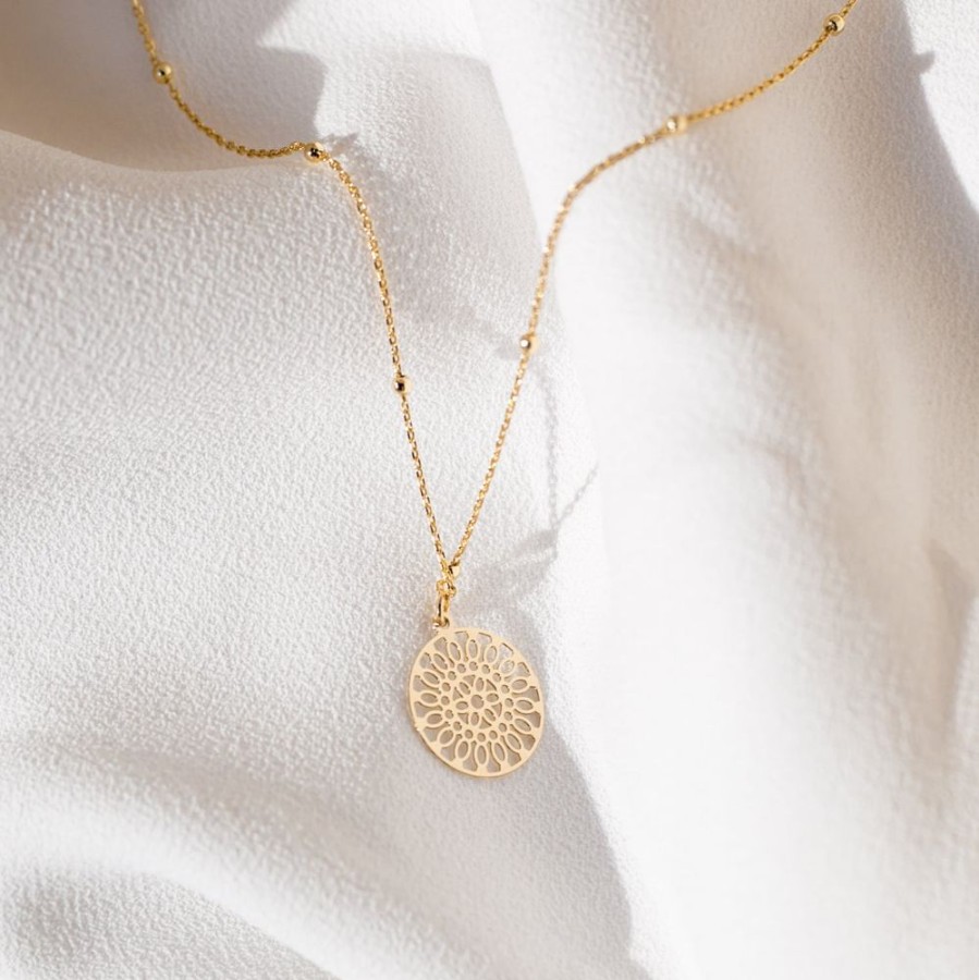 Collares noa joyas | Collar Mandala Susy Bano De Oro