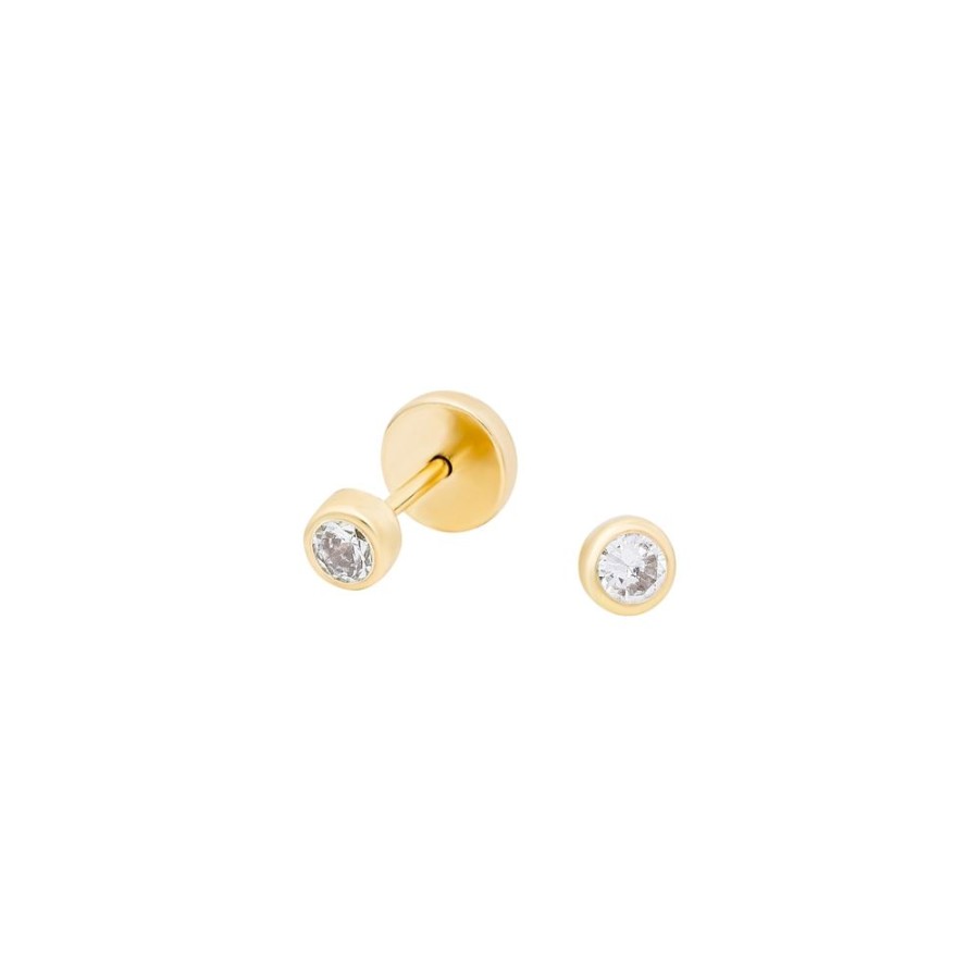 Abridores noa joyas | Aros Abridores De Bebe Zircon 18K