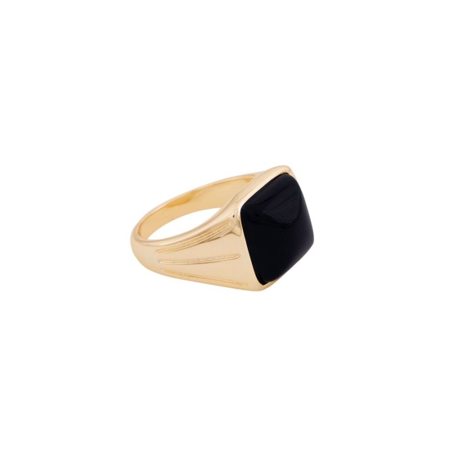 Anillos noa joyas | Anillo Gaya Black Bano De Oro