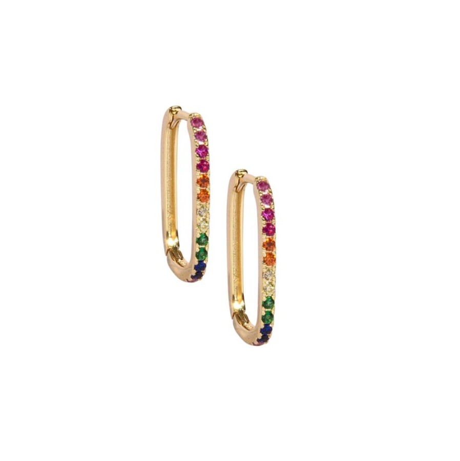 Aros noa joyas | Argollas Clips Colors Bano De Oro