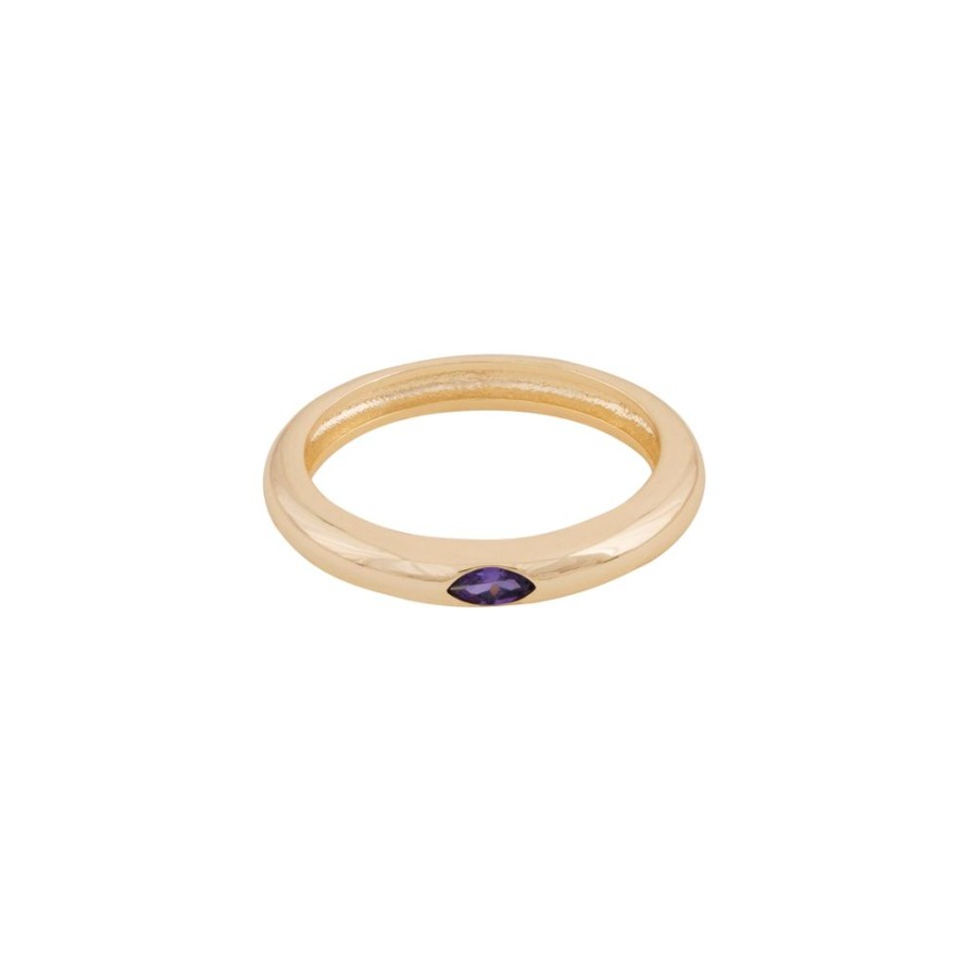 Anillos noa joyas | Anillo Louis Violet Bano De Oro