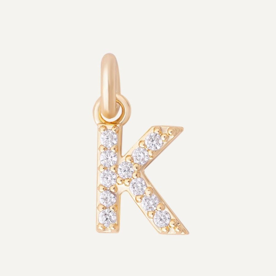 Collares noa joyas | Charm Letra K Bano De Oro