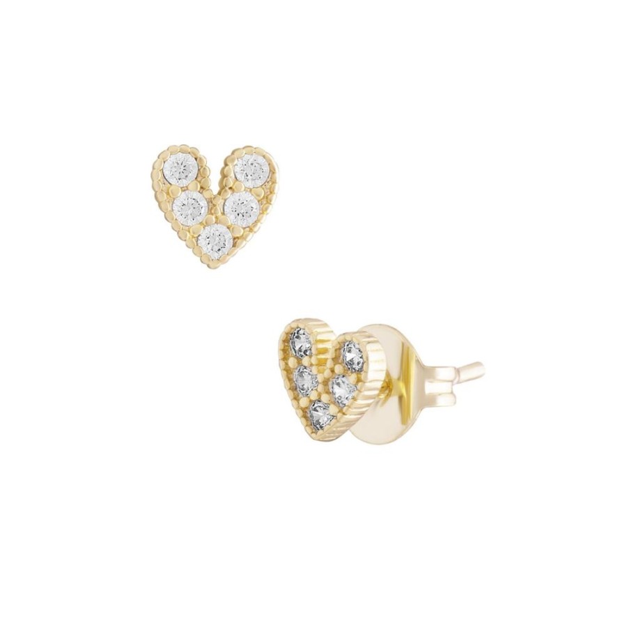 Aros noa joyas | Aros Heart Shiny Bano De Oro