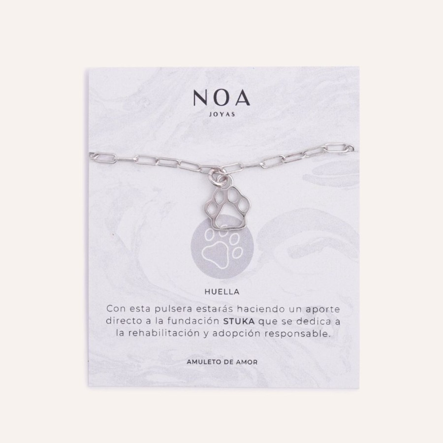 Pulseras noa joyas | Pulsera Amuleto Huella Plata