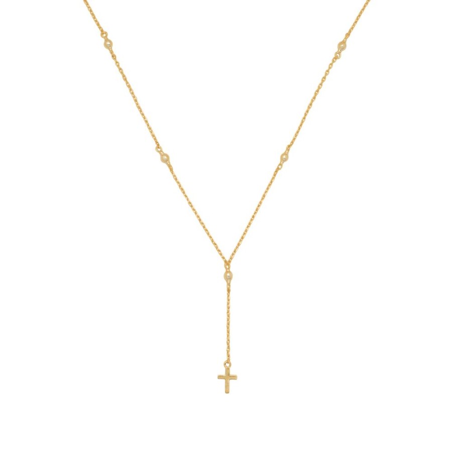 Collares noa joyas | Collar Cascada Cross Bano De Oro