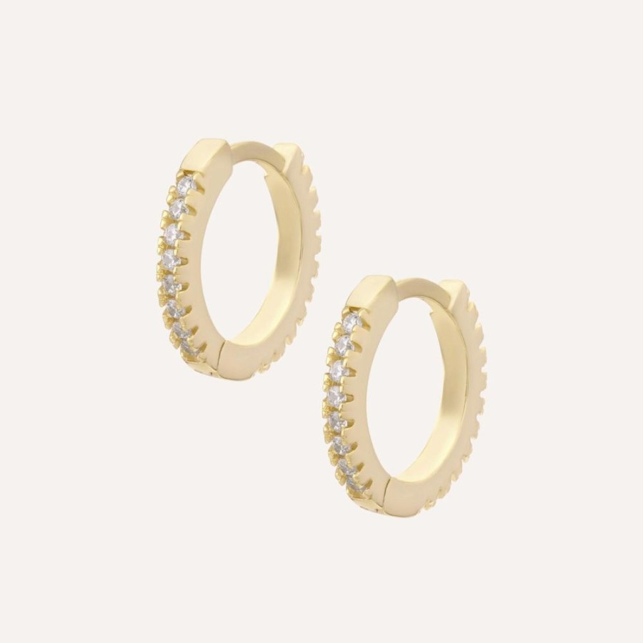 Aros noa joyas | Argollas Swift Bano De Oro 13 Mm