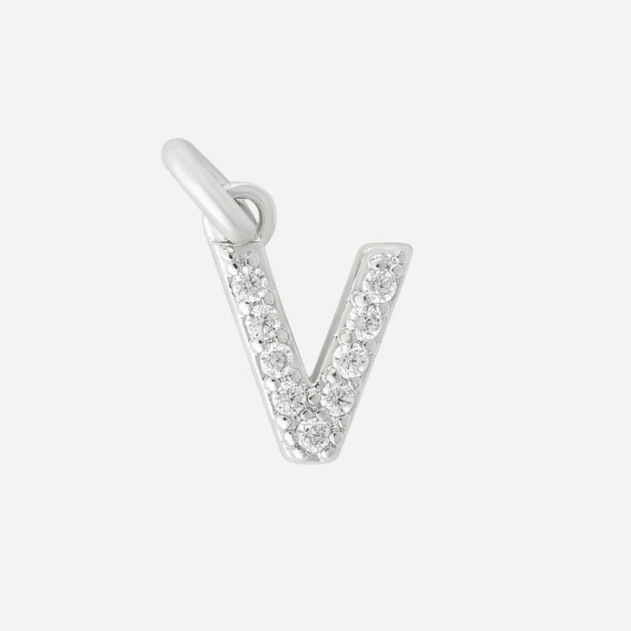 Collares noa joyas | Charm Letra V Plata