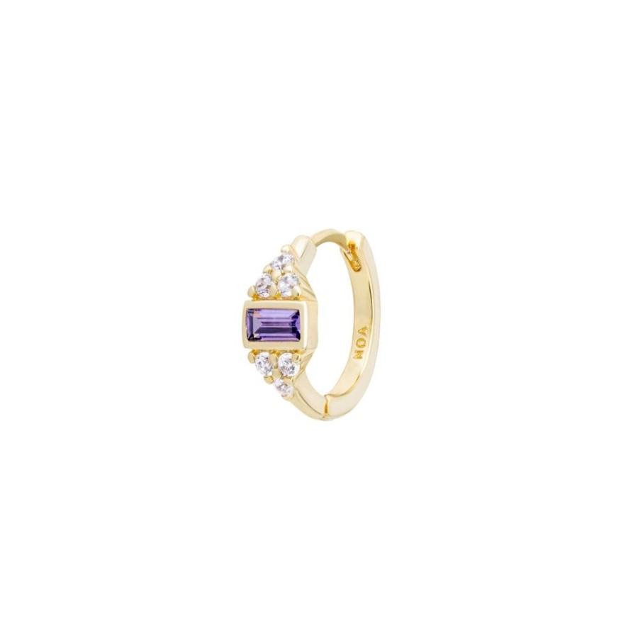 Aros noa joyas | Piercing Emi Violet Bano De Oro