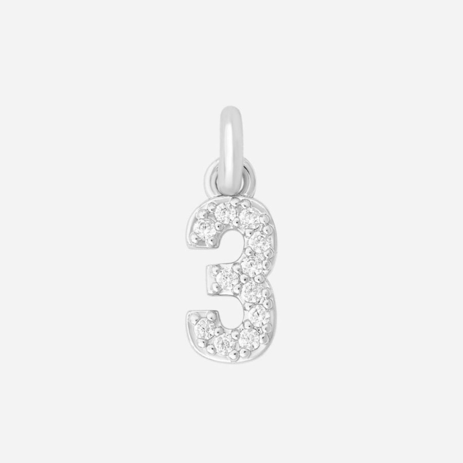 Collares noa joyas | Charm Numero 3 Plata