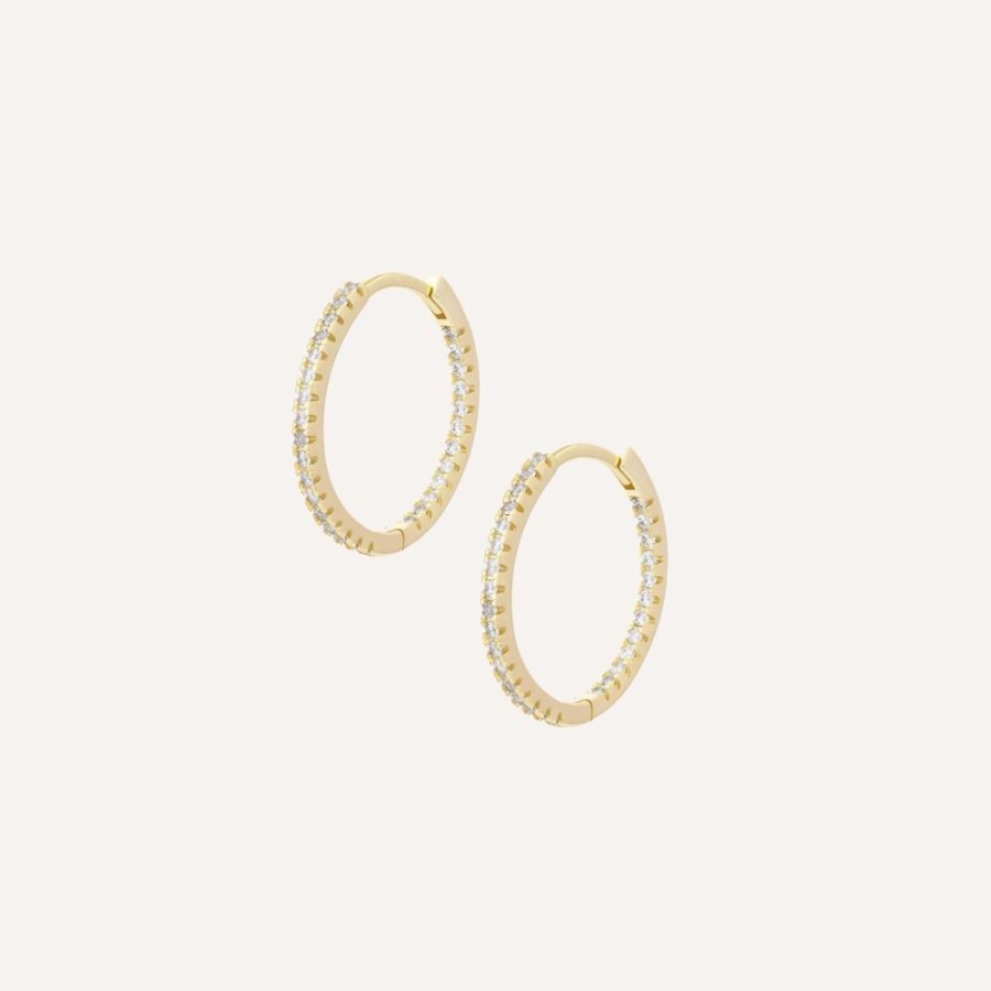 Aros noa joyas | Argollas Swift Bano De Oro 16 Mm