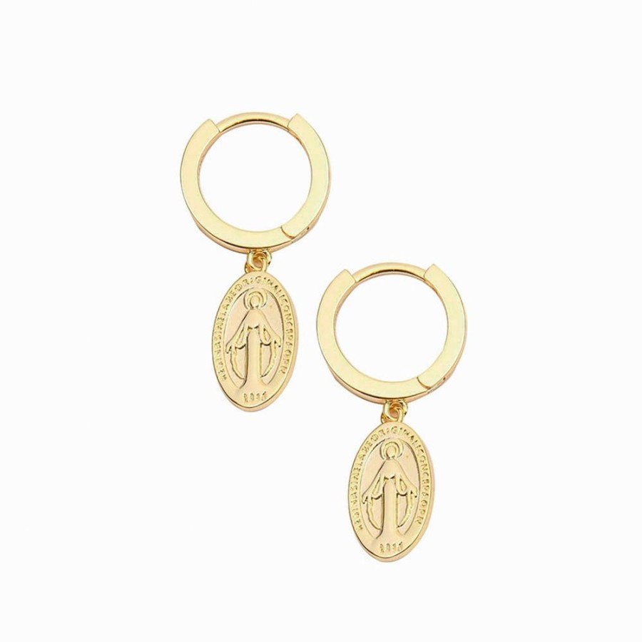 Aros noa joyas | Argollas Saint Mary Bano De Oro