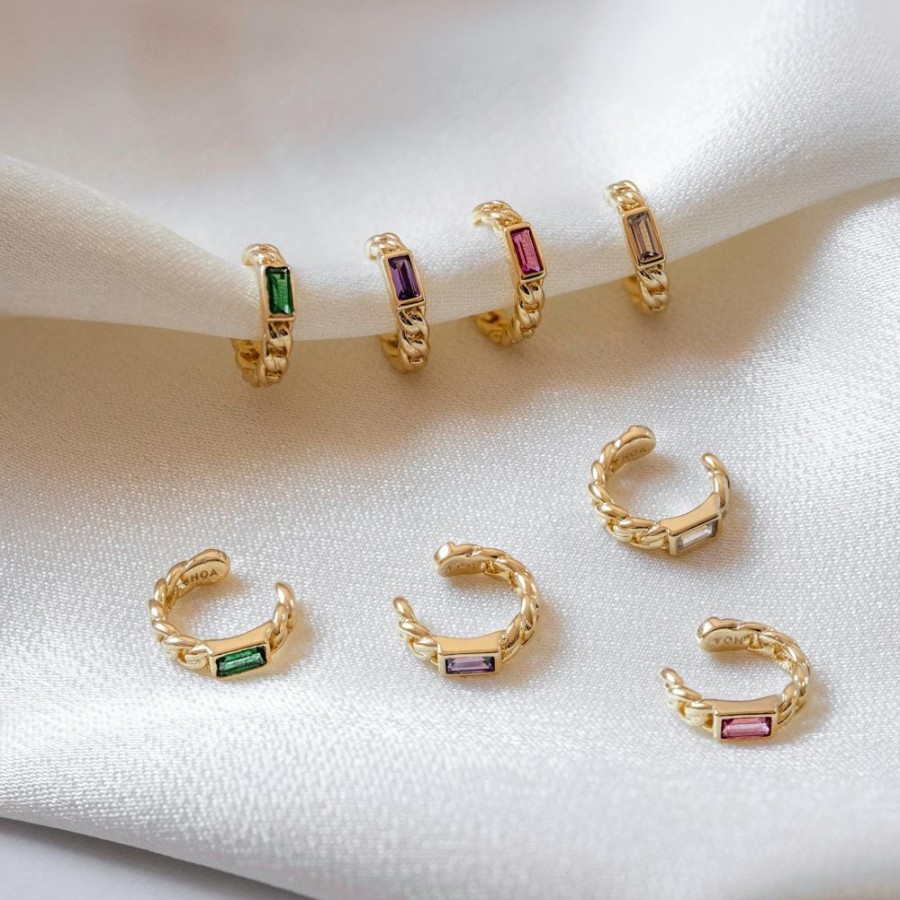 Aros noa joyas | Ear Cuffs Maxi Edy White Bano De Oro