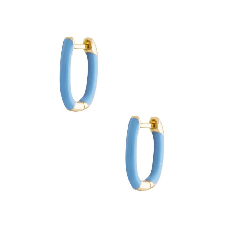 Aros noa joyas | Argollas Ori Blue Bano De Oro