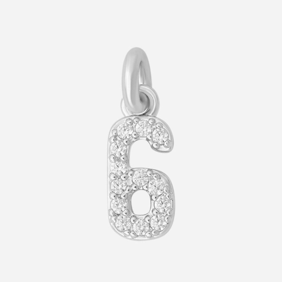 Collares noa joyas | Charm Numero 6 Plata