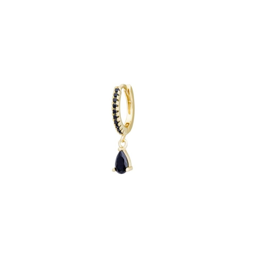 Aros noa joyas | Piercing Black Drop Bano De Oro