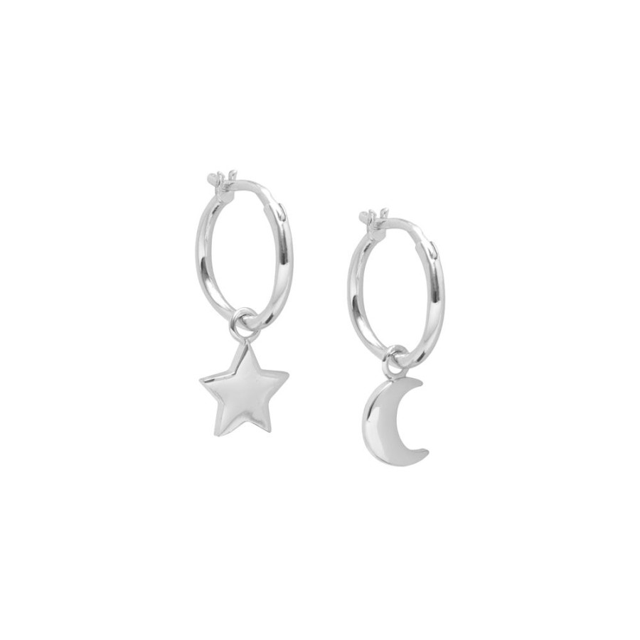 Aros noa joyas | Argollas Star Moon Plata