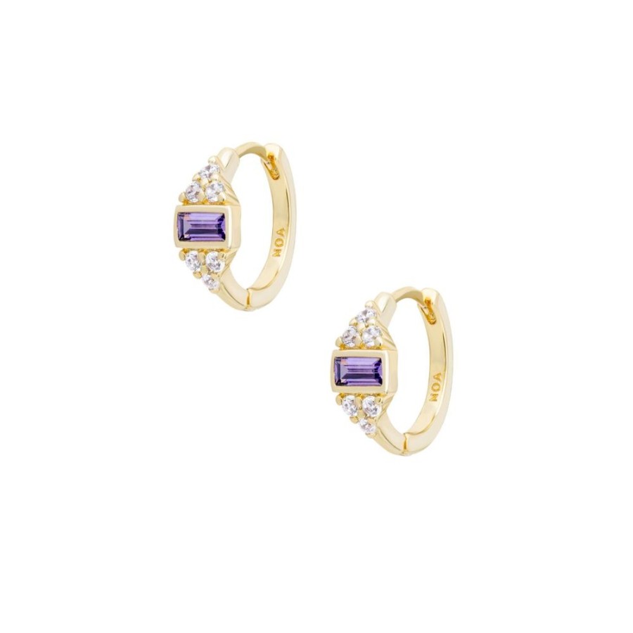 Aros noa joyas | Argollas Emi Violet Bano De Oro