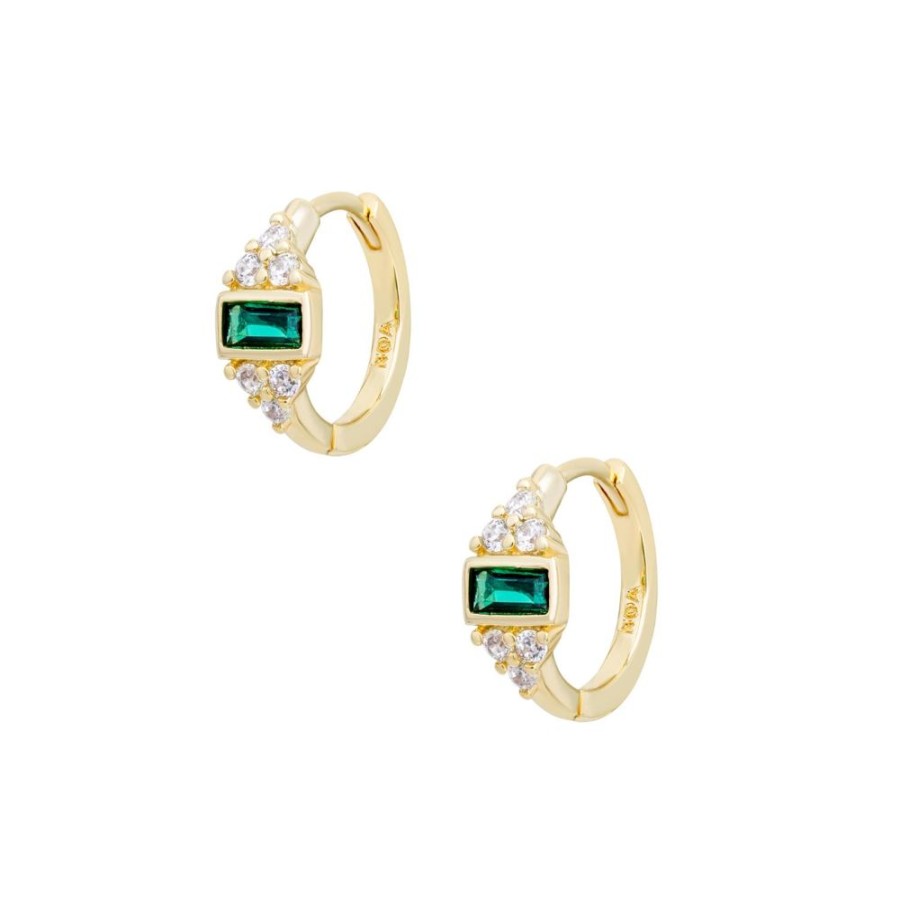 Aros noa joyas | Argollas Emi Green Bano De Oro