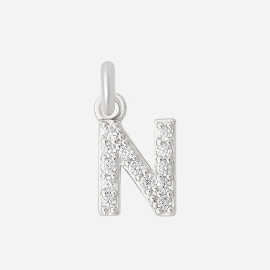 Collares noa joyas | Charm Letra N Plata