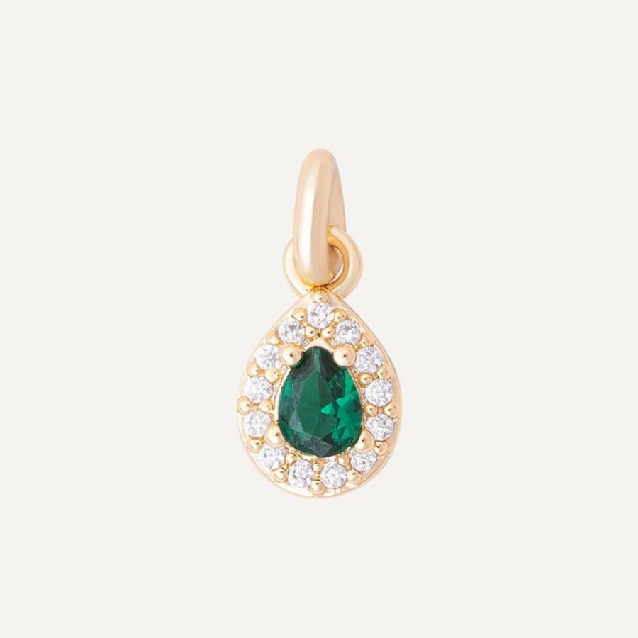 Collares noa joyas | Charm Green Stone Bano De Oro