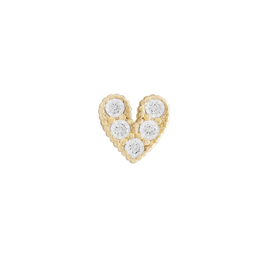 Aros noa joyas | Piercing Heart Shiny Bano De Oro