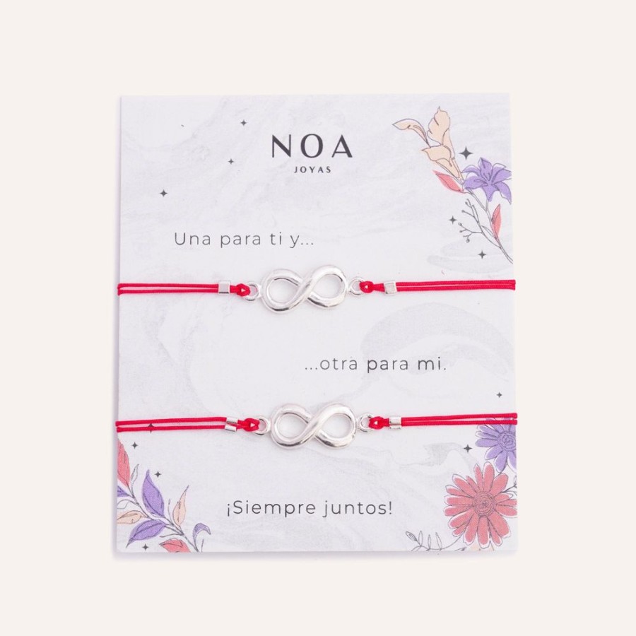 Pulseras noa joyas | Pack Pulseras Hilo Rojo Infinito