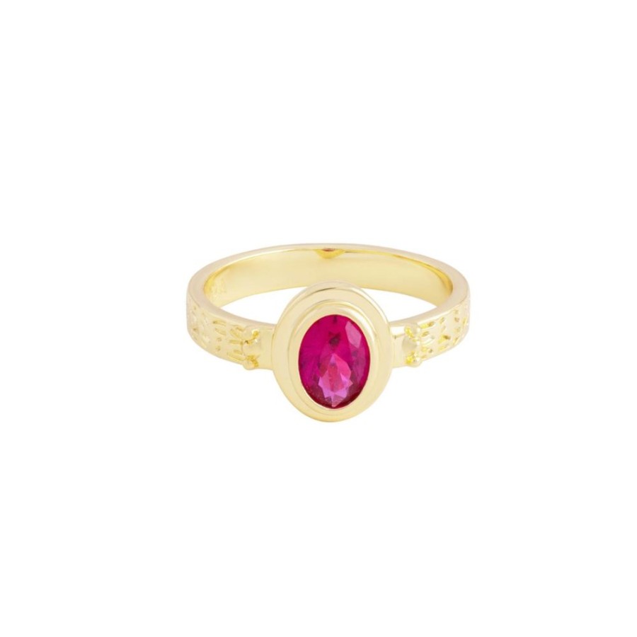 Anillos noa joyas | Anillo Rose Jade Bano De Oro