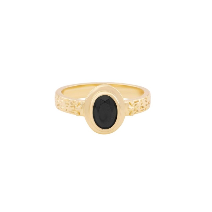 Anillos noa joyas | Anillo Black Jade Bano De Oro