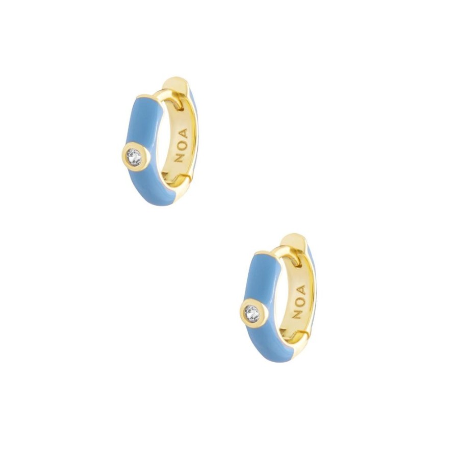 Aros noa joyas | Argollas Any Blue Bano De Oro