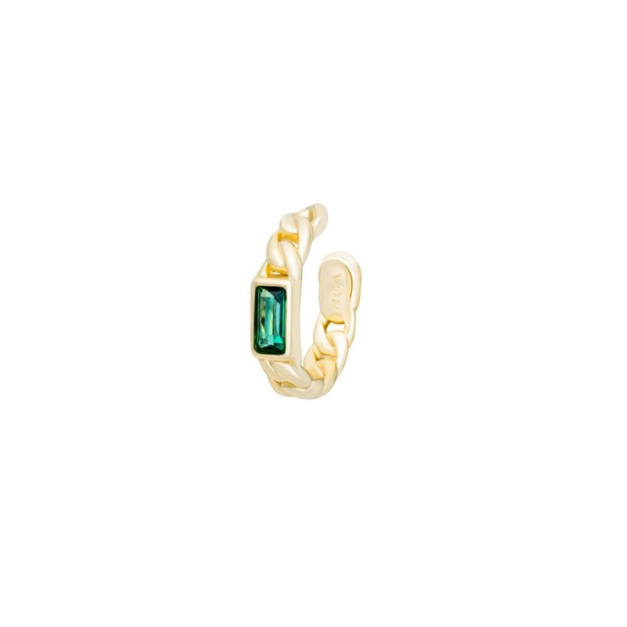 Aros noa joyas | Ear Cuff Maxi Edy Green Bano De Oro