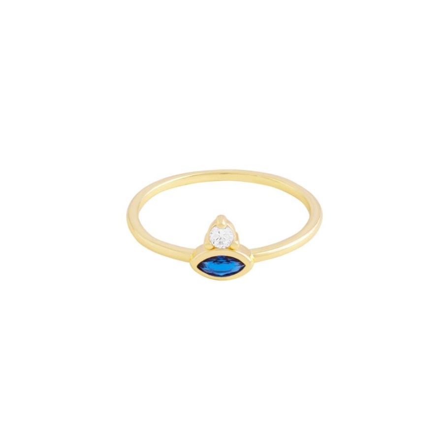 Anillos noa joyas | Anillo Pin Blue Bano De Oro