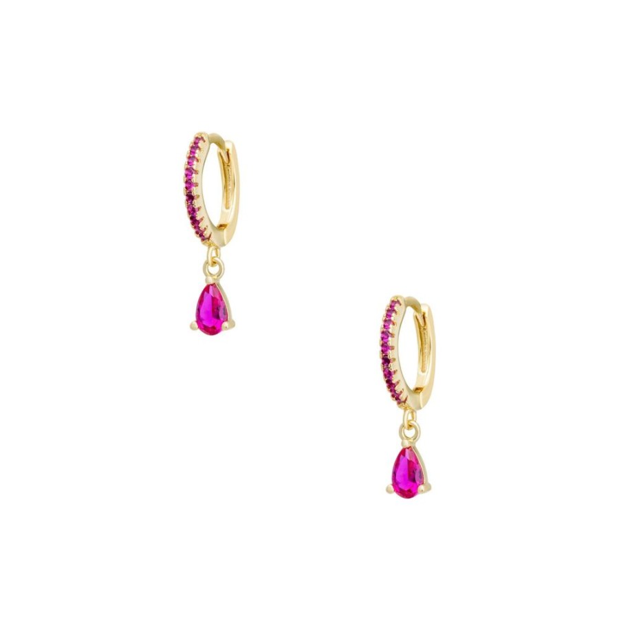 Aros noa joyas | Argollas Rose Drop Bano De Oro