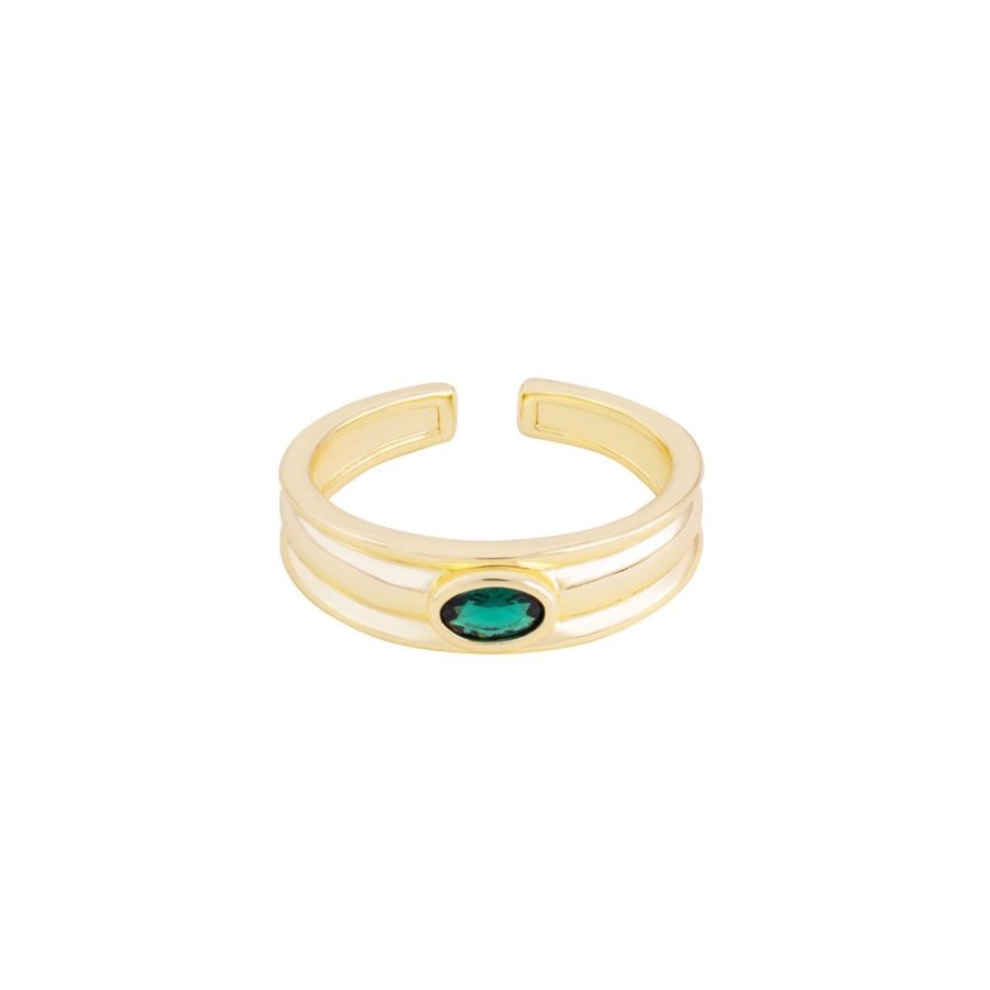 Anillos noa joyas | Anillo Kaya Green Bano De Oro