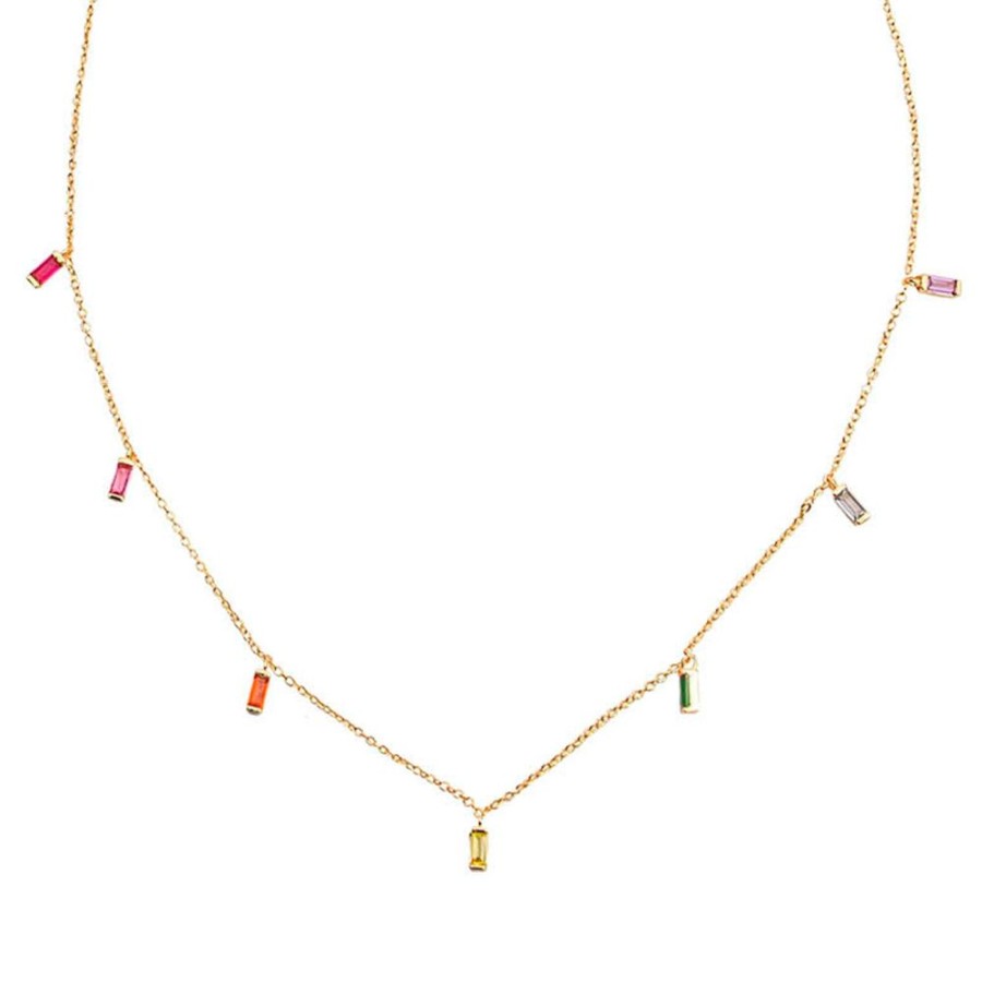 Collares noa joyas | Collar Rainbow Bano De Oro