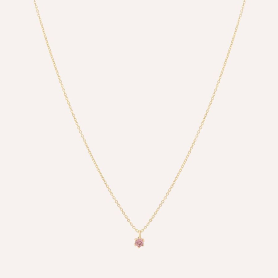 Collares noa joyas | Collar Kat Pink Bano De Oro