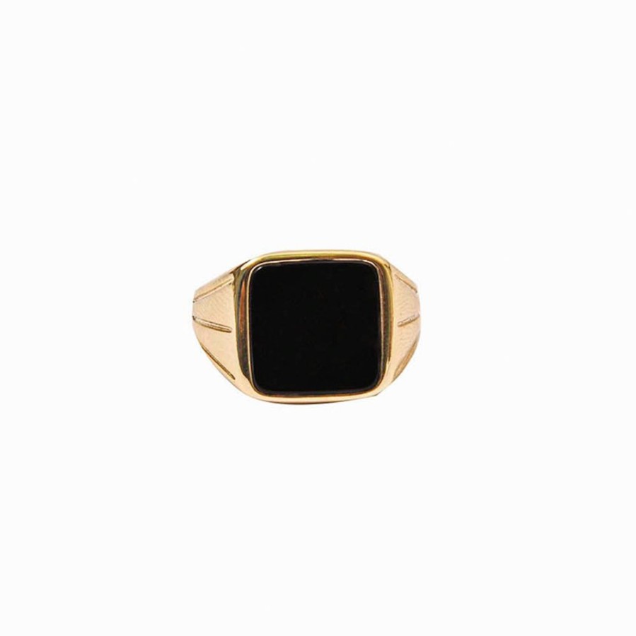 Anillos noa joyas | Anillo Black Dali Bano De Oro