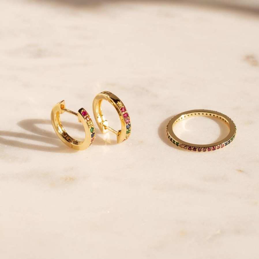 Anillos noa joyas | Anillo Rainbow Bano De Oro