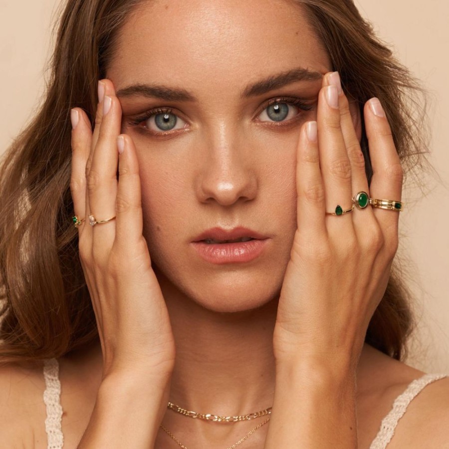 Anillos noa joyas | Anillo Green May Bano De Oro